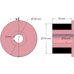 Roller no. 265 – steel and rubber drive roller Ø110 mm for AVR machines | OEM AVR 202.16.90 | made by KiJ