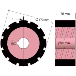 Roller no. 266 – steel and rubber drive roller Ø170 mm for AVR machines | OEM AVR 742.20.80 | made by KiJ