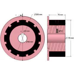 Roller no. 267 – steel and rubber drive roller Ø170 mm for AVR machines | OEM AVR 742.20.70 | made by KiJ