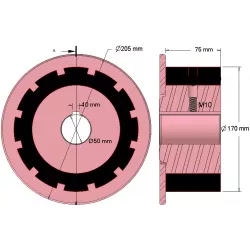 Roller no. 272 – steel and rubber drive roller Ø170 mm for AVR machines | OEM AVR 742.20.75 | made by KiJ