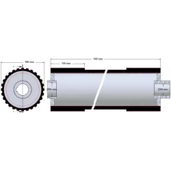 Roller no. 273 – steel and rubber support shaft Ø192 mm for Grimme machines | OEM Grimme 076.00859 | made by KiJ