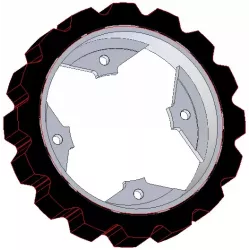 Roller no. 274 – steel and rubber drive roller Ø250 mm for Dewulf machines | OEM Dewulf 0000005328 | made by KiJ