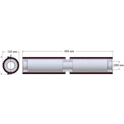 Roller no. 277 – steel and rubber roller Ø122 mm for Ploeger machines | OEM Ploeger 184.221.00 | made by KiJ