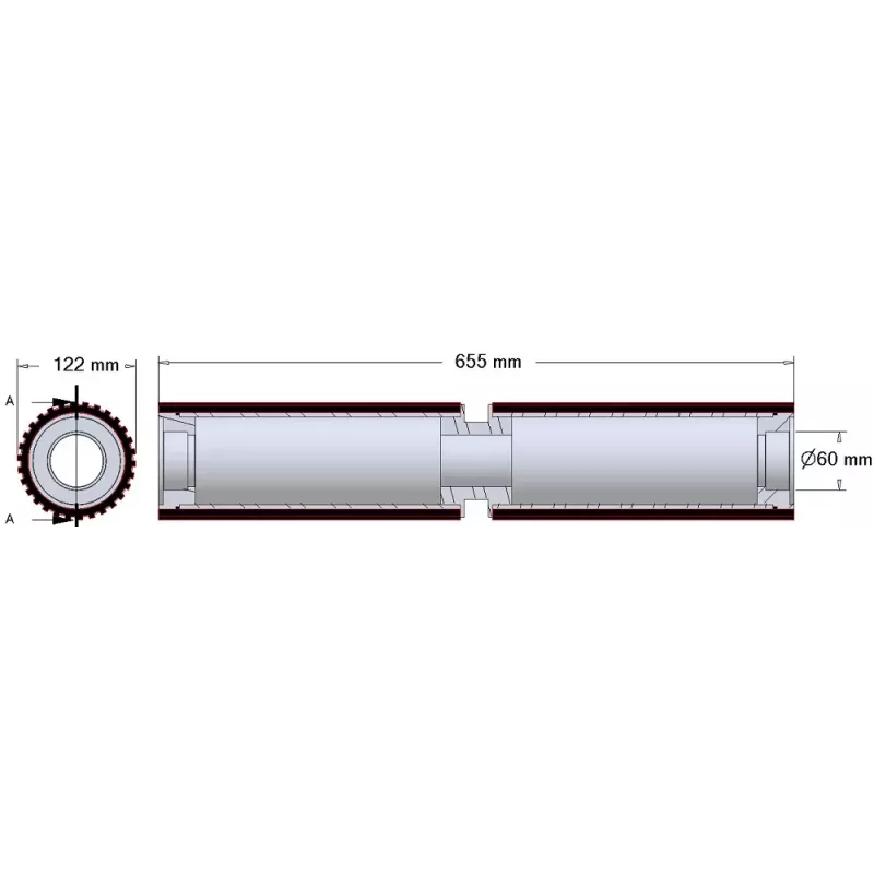 Roller no. 277 – steel and rubber roller Ø122 mm for Ploeger machines | OEM Ploeger 184.221.00 | made by KiJ