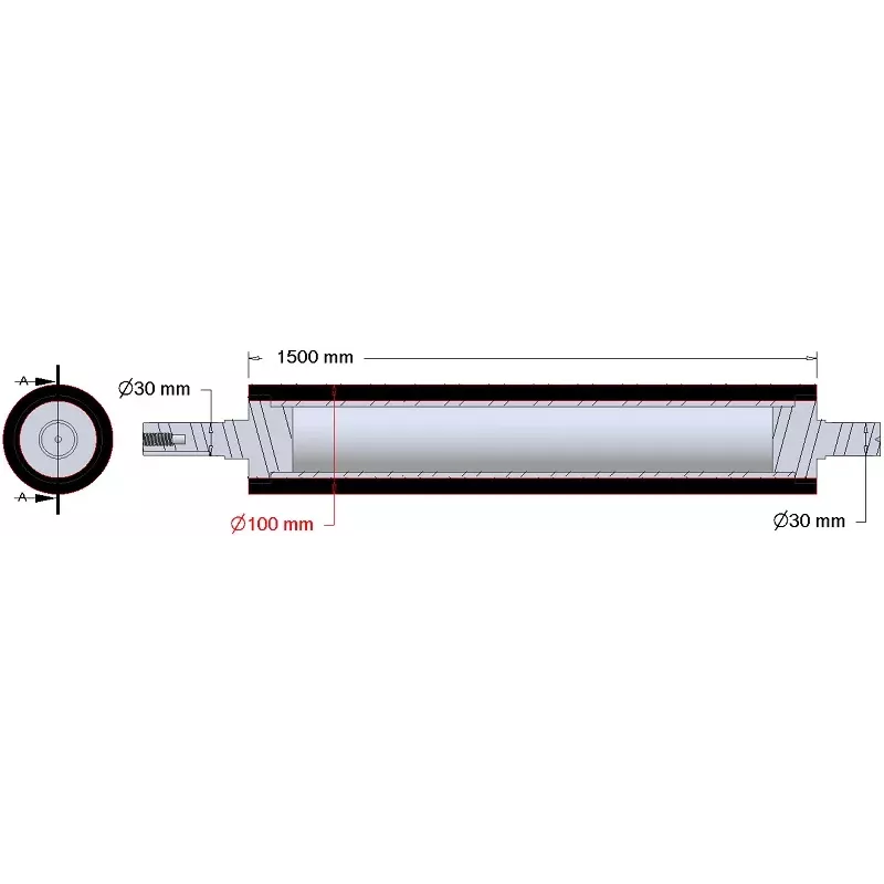 Roller no. 282 – steel and rubber scraper roller Ø100 mm for AVR machines | OEM AVR 282.16.20 | made by KiJ