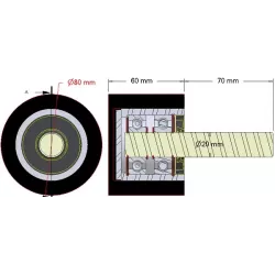 Roller no. 284 – steel and rubber support roller Ø80 mm for Dewulf machines | OEM Dewulf 2660005C | made by KiJ