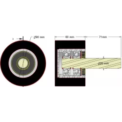 Roller no. 294a – steel and rubber support roller Ø90 mm for Dewulf machines | made by KiJ