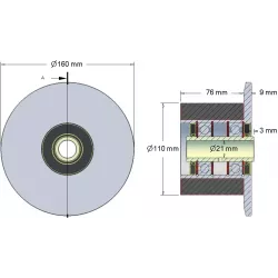Roller no. 23H – steel and rubber support roller Ø110 mm for Holmer machines | OEM Holmer 1130020688 | made by KiJ