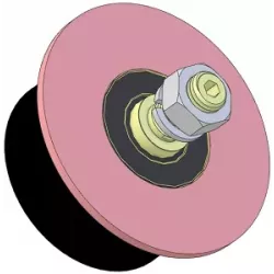 Roller no. 325 – steel and rubber return roller Ø100 mm for Sandei machines | made by KiJ