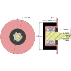 Roller no. 325 – steel and rubber return roller Ø100 mm for Sandei machines | made by KiJ
