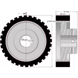 Roller no. 333 – roller Ø220 mm for Wuhlmaus machines | made by KiJ
