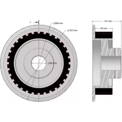 Roller no. 334 – roller Ø220 mm for Wuhlmaus machines | made by KiJ