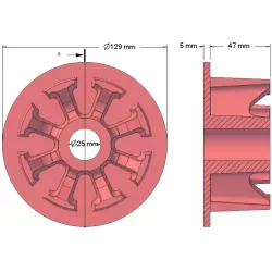 Roller no. 27 – cast iron guide roller Ø103 mm for Anna Z644 potato harvester | OEM Anna 5644-60-005, 090.60.013.02 | made by KiJ