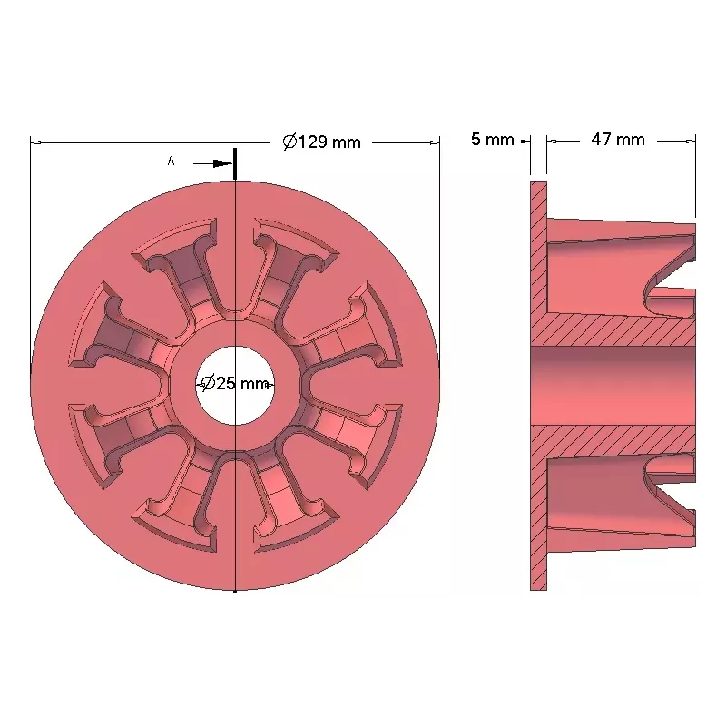 Roller no. 27 – cast iron guide roller Ø103 mm for Anna Z644 potato harvester | OEM Anna 5644-60-005, 090.60.013.02 | made by KiJ