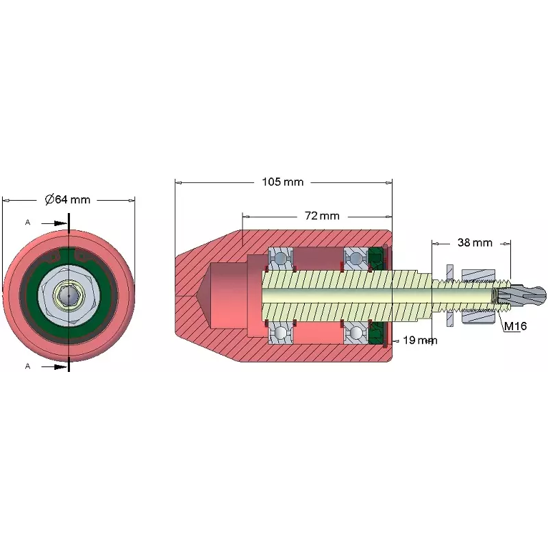 Roller no. 31 – guide roller Ø64 mm for Grimme machines | OEM Grimme 20006349 | made by KiJ