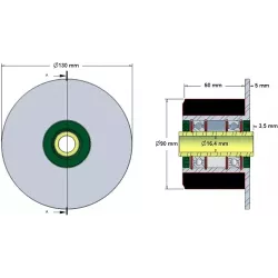 Roller no. 25 – steel and rubber roller Ø90 mm for ROPA machines | OEM ROPA 252019, 1130004669, 252105 | made by KiJ