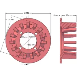 Roller no. 52 – cast iron drive roller Ø178 mm, pitch 40 mm, for Grimme machines | OEM Grimme 006.00031 | made by KiJ