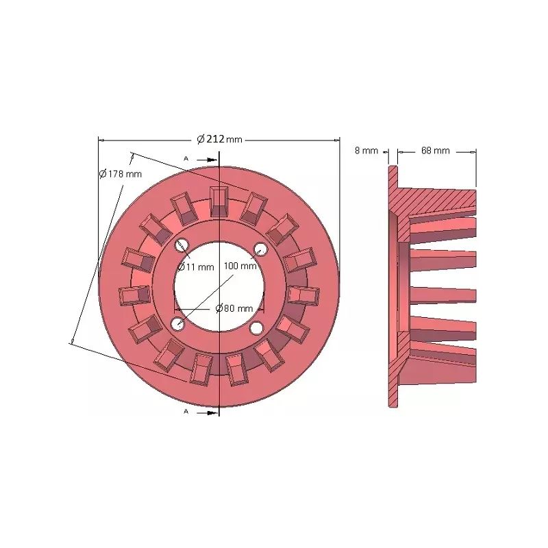 Roller no. 52 – cast iron drive roller Ø178 mm, pitch 40 mm, for Grimme machines | OEM Grimme 006.00031 | made by KiJ