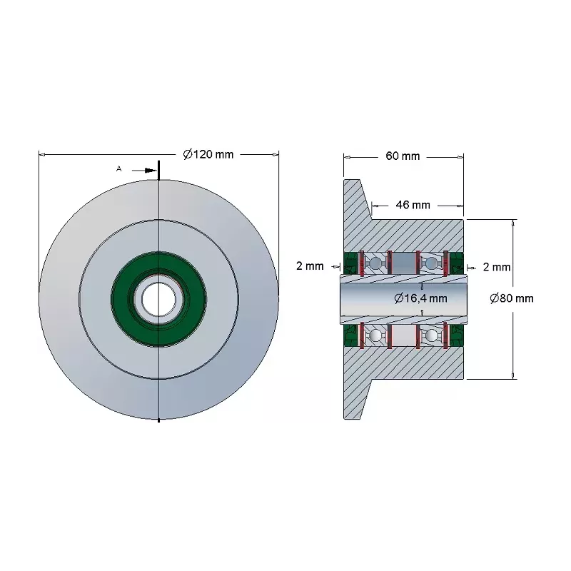 Roller no. 59 – steel return roller Ø80 mm for Reekie machines | OEM Reekie RSS1138 | made by KiJ