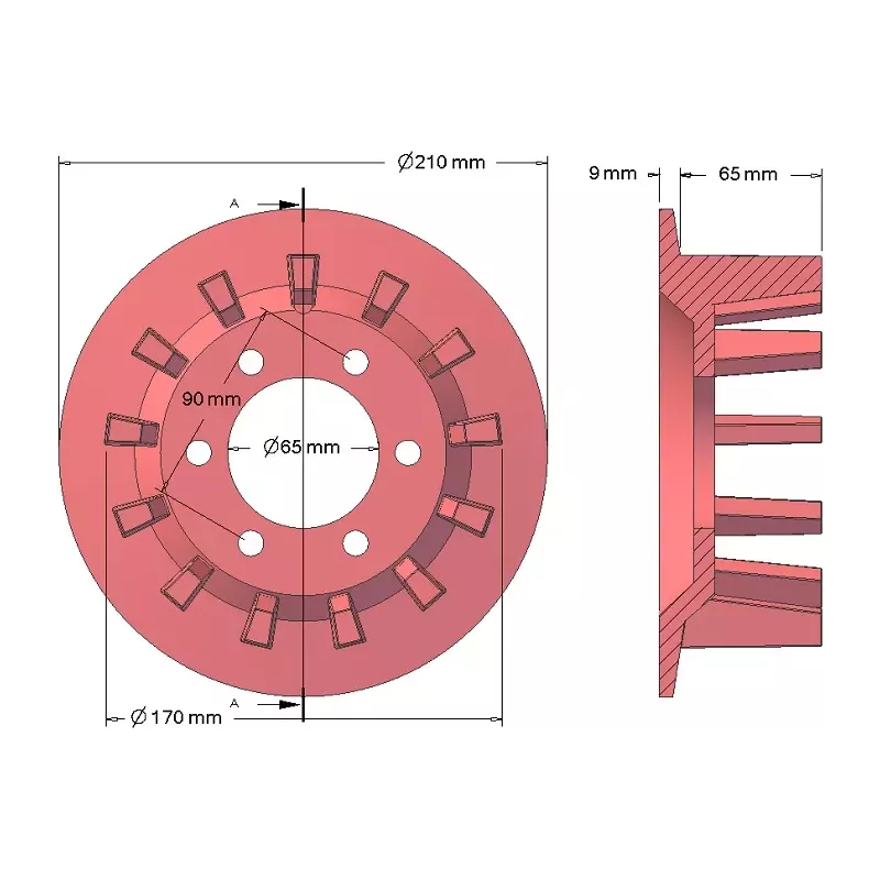 Roller no. 78 – cast iron drive roller Ø170 mm, pitch 44 mm, for Bolko Z-643 potato harvester | made by KiJ