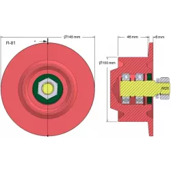 Roller no. 81 – steel return roller Ø100 mm for Anna Z644 potato harvester | OEM Anna 564421016 | made by KiJ