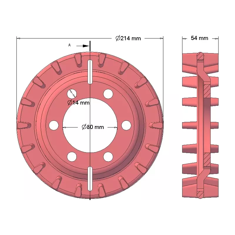 Roller no. 87 – cast iron drive roller for Z-609 digger | OEM 5609110100 | made by KiJ