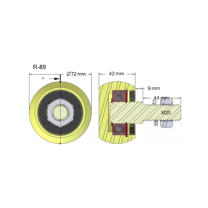 Roller no. 89 – cast iron agitator roller Ø72 mm for Anna Z644 potato harvester | OEM Anna 5644-51-096 | made by KiJ