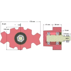 Roller no. 91 – cast iron agitator roller for Anna Z644 potato harvester | OEM Anna 564438003 | made by KiJ