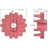 Roller no. 123 – cast iron drive roller Ø176 mm, pitch 42 mm, for Anna Z644 potato harvester | OEM Anna 564438002 | made by KiJ