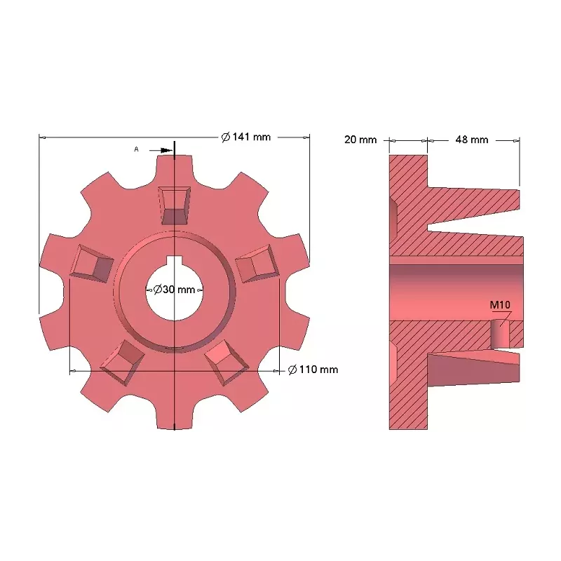 Roller no. 126 – cast iron drive roller Ø110 mm, pitch 40 mm | made by KiJ