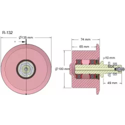 Roller no. 132 – cast iron return roller Ø100 mm for Grimme machines | OEM Grimme 200.00807 | made by KiJ