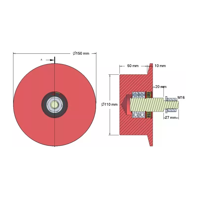 Roller no. 144 – cast iron return roller Ø110 mm | OEM 6.33.00-2 | made by KiJ