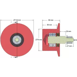 Roller no. 145 – cast iron return roller Ø75 mm | OEM 6.32.00-2 | made by KiJ