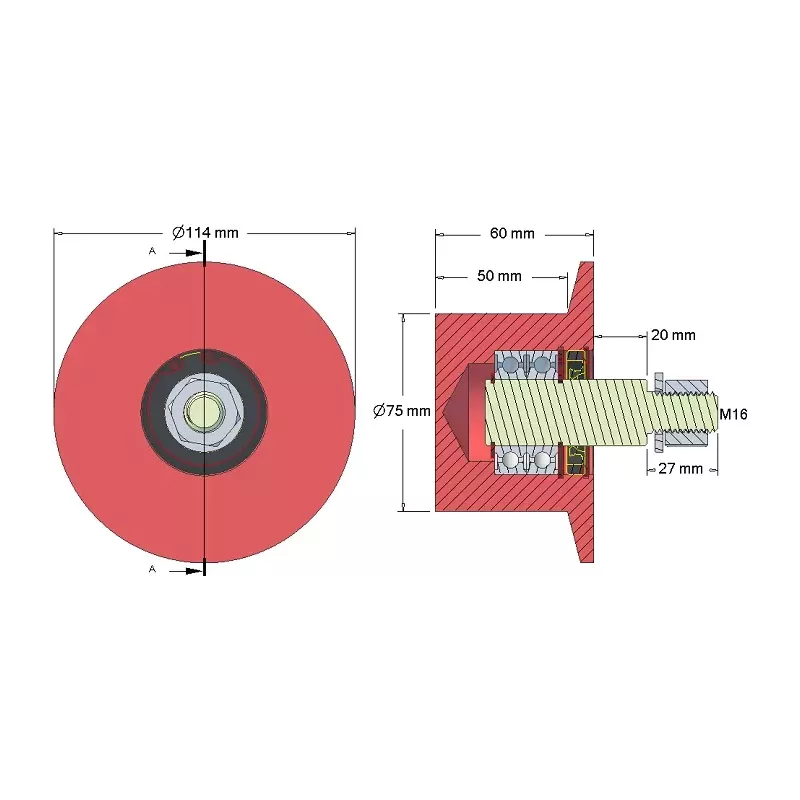 Roller no. 145 – cast iron return roller Ø75 mm | OEM 6.32.00-2 | made by KiJ