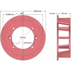 Roller no. 170 – cast iron drive roller Ø251 mm, pitch 35 mm | made by KiJ