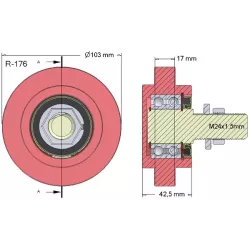 Roller no. 176 – support roller | OEM 036241/1 | made by KiJ