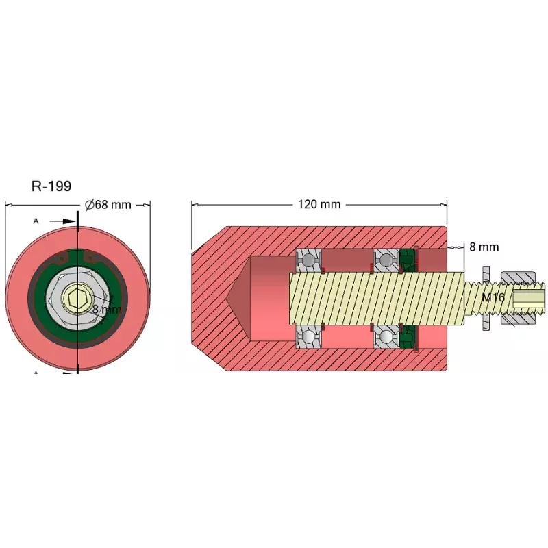 Roller no. 199 – guide roller Ø68 mm for Grimme machines | OEM Grimme 200.06349 | made by KiJ