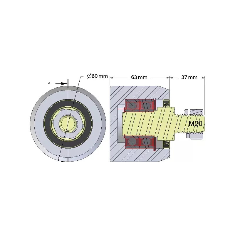 Roller no. 268 – steel support roller Ø80 mm for AVR machines | OEM AVR 3102.15.20 | made by KiJ