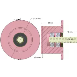 Roller no. 292 – steel support roller Ø90 mm for Dewulf machines | OEM Dewulf 2660004B | made by KiJ