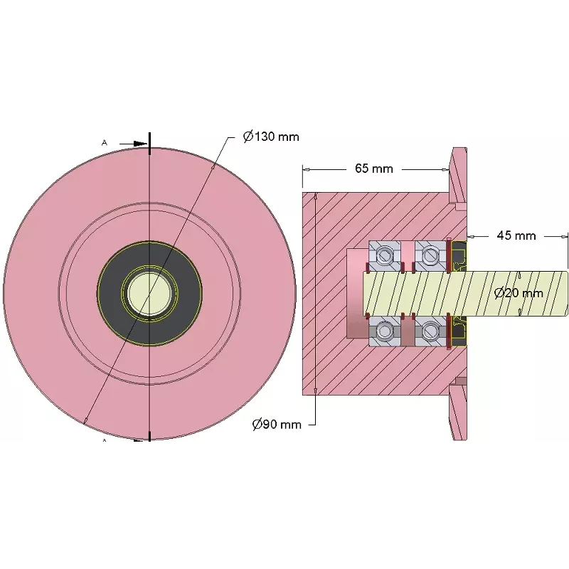 Roller no. 292 – steel support roller Ø90 mm for Dewulf machines | OEM Dewulf 2660004B | made by KiJ