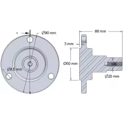 Roller no. 300 – steel roller hub Ø50 mm for Dewulf machines | OEM Dewulf 7010914 | made by KiJ