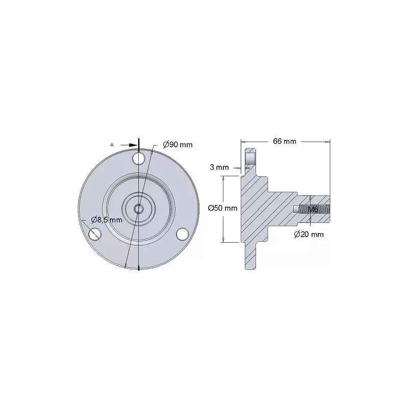 Roller no. 300 – steel roller hub Ø50 mm for Dewulf machines | OEM Dewulf 7010914 | made by KiJ