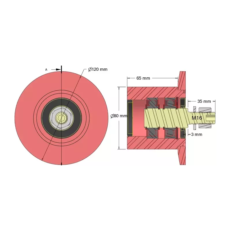 Roller no. 316 – steel return roller Ø80 mm for Guaresi machines | OEM Guaresi P7755190000 | made by KiJ