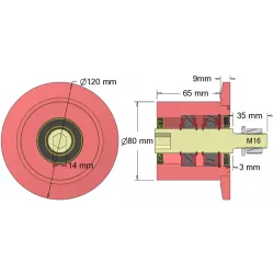 Roller no. 319 – steel support roller Ø110 mm for Wuhlmaus machines | made by KiJ