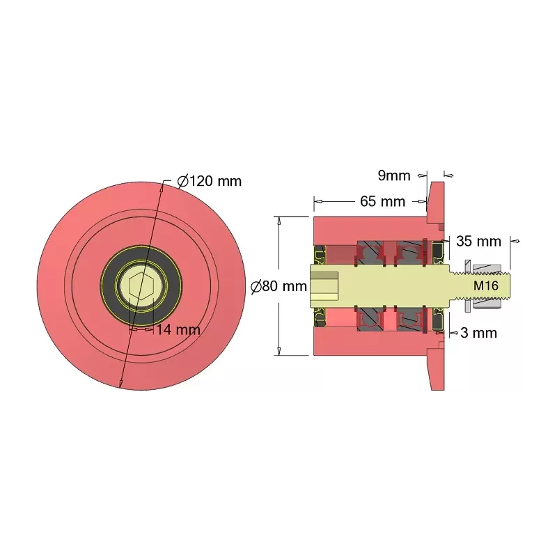 Roller no. 319 – steel support roller Ø110 mm for Wuhlmaus machines | made by KiJ