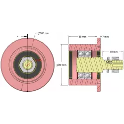 Roller no. 323 – steel return roller Ø80 mm for Sandei machines | OEM Sandei D0020 | made by KiJ