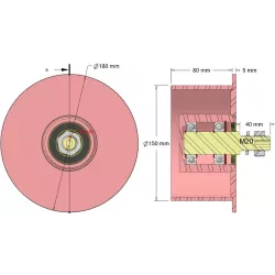 Roller no. 328 – steel return roller Ø150 mm for Sandei machines | OEM Sandei K0015 | made by KiJ