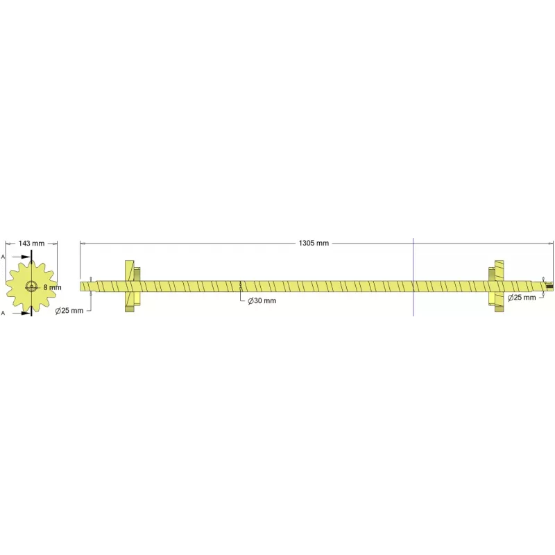 Roller no. 337 – roller Ø143 mm, pitch 28 mm | made by KiJ
