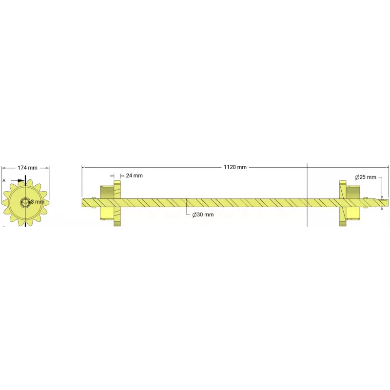 Roller no. 338 – roller Ø174 mm, pitch 32 mm | made by KiJ