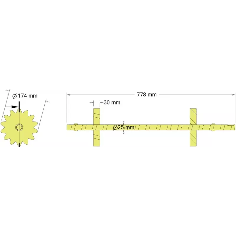 Roller no. 342 – roller Ø174 mm, pitch 32 mm | made by KiJ
